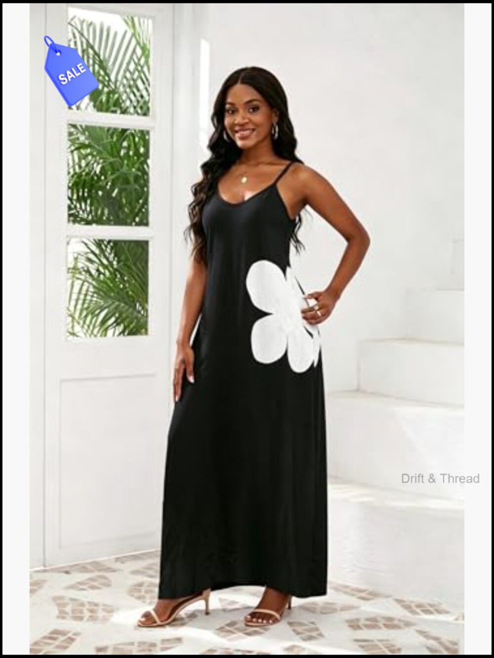Womens Sleeveless Maxi Dress with Pockets Plus Size Loose Casual Sundress - Picture 4 of 6